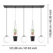 EGLO 900512 RONDO 3 beltéri függeszték, fekete színben, E27 foglalattal, max 3X40W teljesítmény, IP20 védelemmel, 5 év garanciával ( EGLO 900512 )