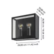 EGLO 900698 ALAMONTE 1 kültéri fali lámpa, fekete színben, E27 foglalattal, max 2X40W teljesítmény, IP44 védelemmel, 2 év garanciával ( EGLO 900698 )