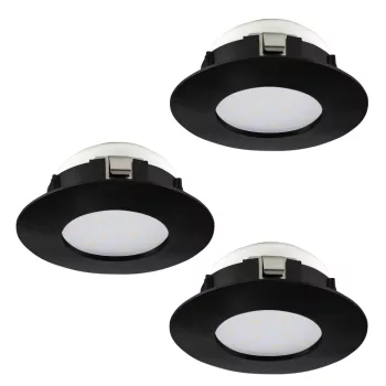   EGLO 900744 PINEDA beltéri süllyesztett lámpa, fekete színben, 1080lm, 3X4,9W teljesítménnyel, IP20, IP44 védelemmel, 3000K, 5 év garanciával ( EGLO 900744 )