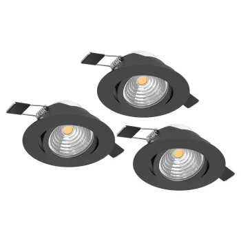  EGLO 900747 SALICETO beltéri süllyesztett lámpa, fekete színben, 1350lm, 3X6W teljesítménnyel, IP20 védelemmel, 2700K, 5 év garanciával ( EGLO 900747 )