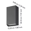 EGLO 900886 SPONGANO kültéri fali lámpa, fekete színben, 1200lm, 2X5W teljesítménnyel, IP65 védelemmel, 3000K,4000K,5000K,6500K, 5 év garanciával ( EGLO 900886 )
