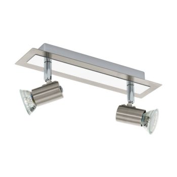   EGLO 90915 ROTTELO, beltéri spot lámpa, GU10 foglalattal, MAX 2X5W teljesítménnyel, matt nikkel, króm / acél lámpatest, IP20, kapcsoló nélkül