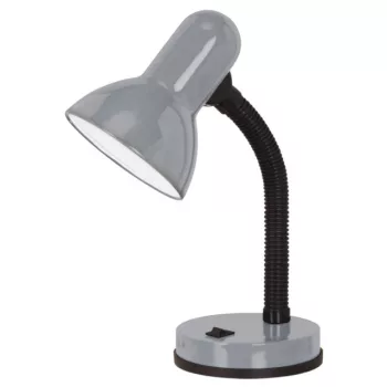   EGLO 90977 BASIC 1, beltéri asztali lámpa, E27 foglalattal, MAX 1X40W teljesítménnyel, ezüst / műanyag, acél lámpatest, IP20, billenő kapcsolóval