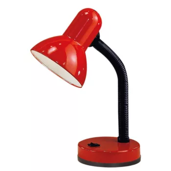   EGLO 9230 BASIC, beltéri asztali lámpa, E27 foglalattal, MAX 1X40W teljesítménnyel, piros / műanyag, acél lámpatest, IP20, billenő kapcsolóval