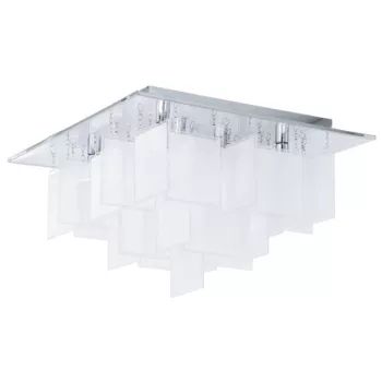   EGLO 92727 CONDRADA 1, beltéri mennyezeti lámpa, G9 foglalattal, MAX 8X18W teljesítménnyel, króm / acél lámpatest, IP20, fehér / szatinált üveg búrával, kapcsoló nélkül