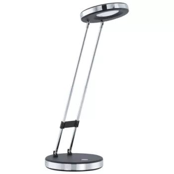   EGLO 93076 GEXO, beltéri LED-es asztali lámpa, LED foglalattal, MAX 3W teljesítménnyel, 220lm, 3000 K, fekete, króm / műanyag, acél lámpatest, IP20, LED nem cserélhető, billenőkapcsolóval+dugvillás adapterrel