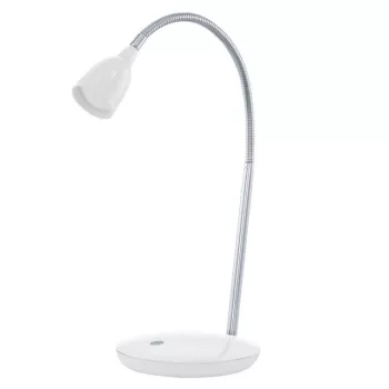   EGLO 93078 DURENGO, beltéri LED-es asztali lámpa, LED foglalattal, MAX 3W teljesítménnyel, 230lm, 3000 K, fehér, króm / műanyag, acél lámpatest, IP20, LED nem cserélhető, billenő kapcsolóval