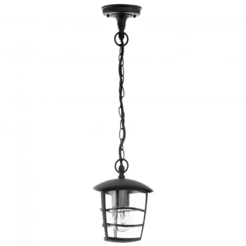 EGLO 93406 ALORIA, kültéri, IP44-es függeszték, E27-es foglalattal, MAX 1X60W teljesítménnyel, fekete / alumíniumöntvény lámpatest, kapcsoló nélküli, áttetsző / műanyag búrával
