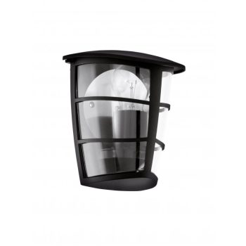   EGLO 93407 ALORIA, kültéri, IP44-es fali lámpa, E27-es foglalattal, MAX 1X60W teljesítménnyel, fekete / alumíniumöntvény lámpatest, kapcsoló nélküli, áttetsző / műanyag búrával