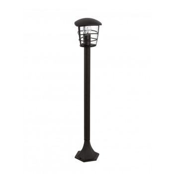   EGLO 93408 ALORIA, kültéri, IP44-es állólámpa, E27-es foglalattal, MAX 1X60W teljesítménnyel, fekete / alumíniumöntvény lámpatest, kapcsoló nélküli, áttetsző / műanyag búrával