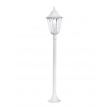   EGLO 93452 NAVEDO, kültéri, IP44-es állólámpa, E27-es foglalattal, MAX 1X60W teljesítménnyel, fehér / alumíniumöntvény lámpatest, kapcsoló nélküli, áttetsző / üveg búrával