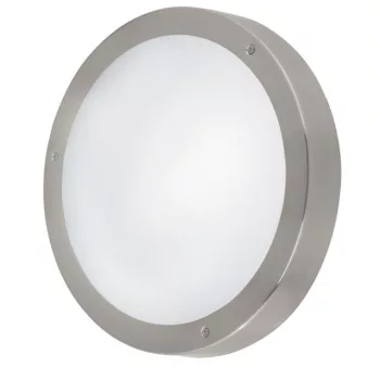   EGLO 94121 VENTO 1, kültéri, IP44-es fali-mennyezeti lámpa, LED-es foglalattal, MAX 11W teljesítménnyel, 950 lm, 3000 K, nemesacél / nemesacél lámpatest, kapcsoló nélküli, lakkozott fehér / üveg búrával, cserélhető LED