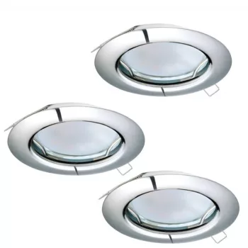   EGLO 94236 PENETO, beltéri süllyesztett lámpa, GU10 foglalattal, MAX 3X3W teljesítménnyel, króm / acél lámpatest, IP20, kapcsoló nélkül