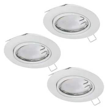   EGLO 94406 PENETO, beltéri süllyesztett lámpa, GU10 foglalattal, MAX 3X5W teljesítménnyel, fehér / acél lámpatest, IP20, kapcsoló nélkül