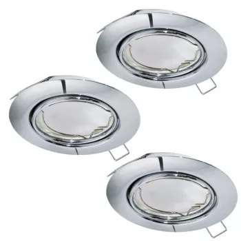   EGLO 94407 PENETO, beltéri süllyesztett lámpa, GU10 foglalattal, MAX 3X5W teljesítménnyel, króm / acél lámpatest, IP20, kapcsoló nélkül