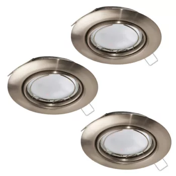   EGLO 94408 PENETO, beltéri süllyesztett lámpa, GU10 foglalattal, MAX 3X5W teljesítménnyel, matt nikkel / acél lámpatest, IP20, kapcsoló nélkül
