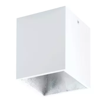   EGLO 94499 POLASSO, beltéri LED-es mennyezeti lámpa, LED foglalattal, MAX 1X3,3W teljesítménnyel, 340lm, 3000 K, fehér, ezüst / alumínium, műanyag lámpatest, IP20, cserélhető LED, kapcsoló nélkül