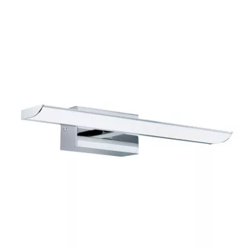   EGLO 94612 TABIANO, beltéri LED-es tükörvilágító, LED foglalattal, MAX 2X3,2W teljesítménnyel, 600lm, 4000 K, króm / acél lámpatest, IP20, fehér / műanyag búrával, LED nem cserélhető, kapcsoló nélkül