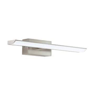   EGLO 94614 TABIANO, beltéri LED-es tükörvilágító, LED foglalattal, MAX 2X3,2W teljesítménnyel, 600lm, 4000 K, matt nikkel / acél lámpatest, IP20, fehér / műanyag búrával, LED nem cserélhető, kapcsoló nélkül