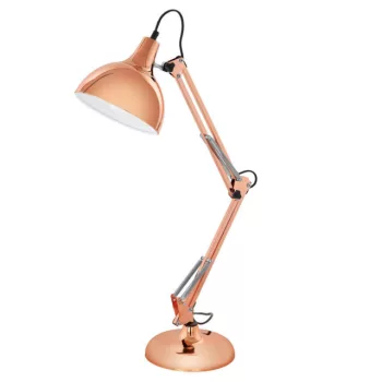   EGLO 94704 BORGILLIO, beltéri asztali lámpa, E27 foglalattal, MAX 1X40W teljesítménnyel, vörösréz / acél lámpatest, IP20, zsinórkapcsolóval