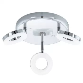   EGLO 94762 GONARO, beltéri IP44-es LED-es spot lámpa, LED foglalattal, MAX 3X3,8W teljesítménnyel, 1080lm, 3000 K, króm / acél lámpatest, fehér / műanyag búrával, LED nem cserélhető, kapcsoló nélkül