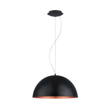   EGLO 94938 GAETANO 1, beltéri függeszték, E27 foglalattal, MAX 1X60W teljesítménnyel, fekete, vörösréz / acél lámpatest, IP20, kapcsoló nélkül