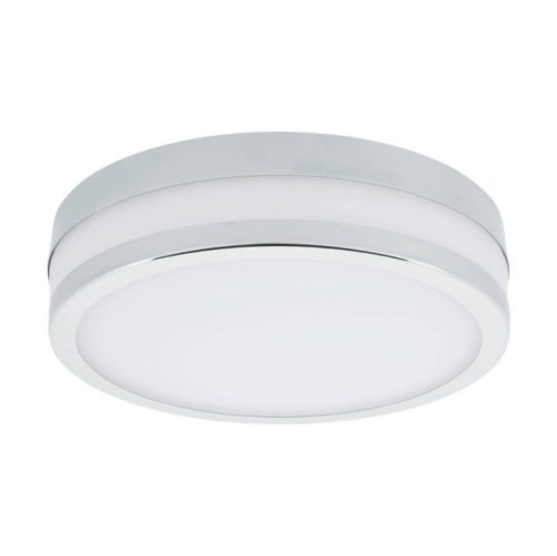 EGLO 94998 LED PALERMO, beltéri IP44-es LED-es fali-mennyezeti lámpa, LED foglalattal, MAX 11W teljesítménnyel, 950lm, 3000 K, króm / acél lámpatest, lakkozott fehér / szatinált üveg búrával, cserélhető LED, kapcsoló nélkül