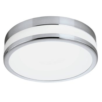   EGLO 94999 LED PALERMO, beltéri IP44-es LED-es fali-mennyezeti lámpa, LED foglalattal, MAX 24W teljesítménnyel, 2100lm, 3000 K, króm / acél lámpatest, lakkozott fehér / szatinált üveg búrával, cserélhető LED, kapcsoló nélkül