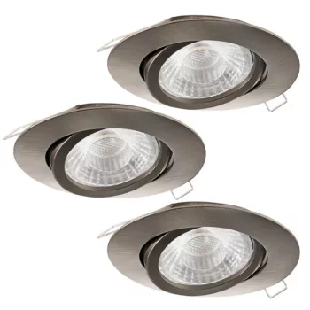   EGLO 95359 TEDO 1, beltéri süllyesztett lámpa, GU10 foglalattal, MAX 3X5W teljesítménnyel, matt nikkel / alumíniumöntvény lámpatest, IP20, 3 lépésben szabályozható, kapcsoló nélkül