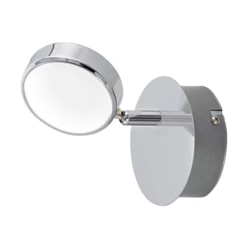   EGLO 95628 SALTO, beltéri LED-es spot lámpa, LED foglalattal, MAX 1X5,4W teljesítménnyel, 640lm, 3000 K, króm / acél lámpatest, IP20, szatinált / műanyag búrával, LED nem cserélhető, kapcsoló nélkül