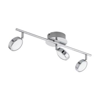   EGLO 95631 SALTO, beltéri LED-es spot lámpa, LED foglalattal, MAX 3X5,4W teljesítménnyel, 1920lm, 3000 K, króm / acél lámpatest, IP20, szatinált / műanyag búrával, LED nem cserélhető, kapcsoló nélkül