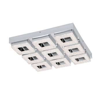   EGLO 95658 FRADELO, beltéri LED-es fali-mennyezeti lámpa, LED foglalattal, MAX 9X4W teljesítménnyel, 3600lm, 3000 K, króm / acél lámpatest, IP20, króm, áttetsző / műanyag, kristály búrával, LED nem cserélhető, kapcsoló nélkül
