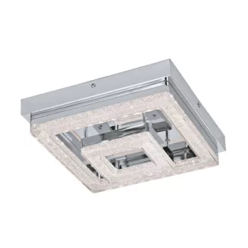   EGLO 95659 FRADELO, beltéri LED-es mennyezeti lámpa, LED foglalattal, MAX 12W teljesítménnyel, 1250lm, 3000 K, króm / acél lámpatest, IP20, króm, áttetsző / műanyag, kristály búrával, LED nem cserélhető, kapcsoló nélkül