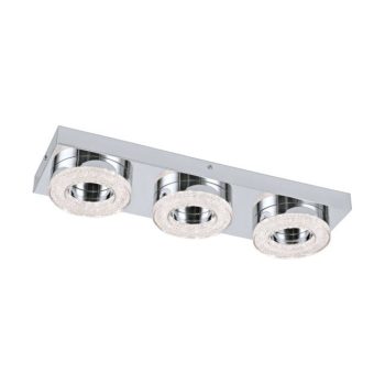   EGLO 95663 FRADELO, beltéri LED-es fali-mennyezeti lámpa, LED foglalattal, MAX 3X4W teljesítménnyel, 1200lm, 3000 K, króm / acél lámpatest, IP20, króm, áttetsző / műanyag, kristály búrával, LED nem cserélhető, kapcsoló nélkül