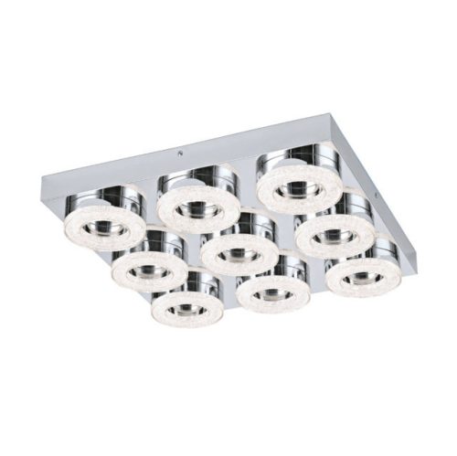 EGLO 95665 FRADELO, beltéri LED-es fali-mennyezeti lámpa, LED foglalattal, MAX 9X4W teljesítménnyel, 3600lm, 3000 K, króm / acél lámpatest, IP20, króm, áttetsző / műanyag, kristály búrával, LED nem cserélhető, kapcsoló nélkül