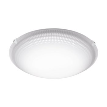   EGLO 95672 MAGITTA 1, beltéri LED-es fali-mennyezeti lámpa, LED foglalattal, MAX 11W teljesítménnyel, 950lm, 3000 K, fehér / acél lámpatest, IP20, fehér, áttetsző / üveg búrával, cserélhető LED, kapcsoló nélkül