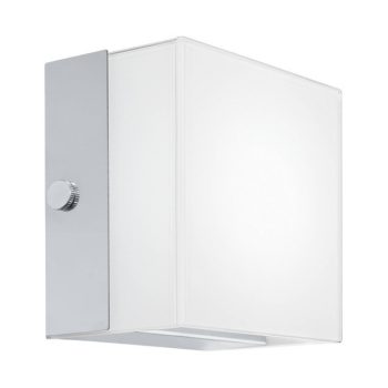   EGLO 95747 ALEA 2, beltéri LED-es fali lámpa, LED foglalattal, MAX 1X3,7W teljesítménnyel, 320lm, 3000 K, króm / acél lámpatest, IP20, fehér / lakozott üveg búrával, cserélhető LED, kapcsoló nélkül