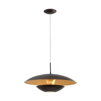   EGLO 95755 NUVANO, beltéri függeszték, E27 foglalattal, MAX 1X60W teljesítménnyel, barna, arany / acél lámpatest, IP20, kapcsoló nélkül