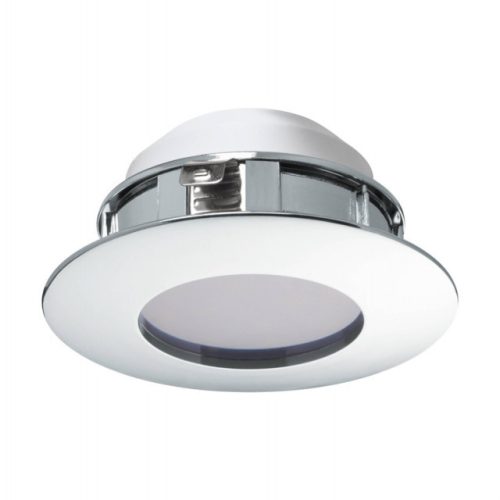 EGLO 95818 PINEDA, beltéri LED-es süllyesztett lámpa, LED foglalattal, MAX 1X6W teljesítménnyel, 500lm, 3000 K, króm / műanyag lámpatest, IP20/44, cserélhető LED, kapcsoló nélkül