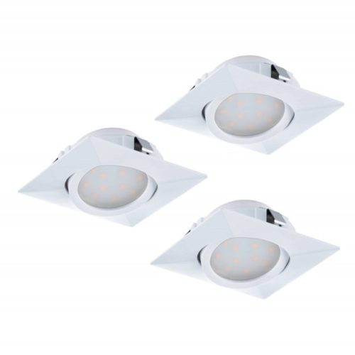 EGLO 95844 PINEDA, beltéri LED-es süllyesztett lámpa, LED foglalattal, MAX 3X6W teljesítménnyel, 3X500lm, 3000 K, fehér / műanyag lámpatest, IP20, cserélhető LED, kapcsoló nélkül