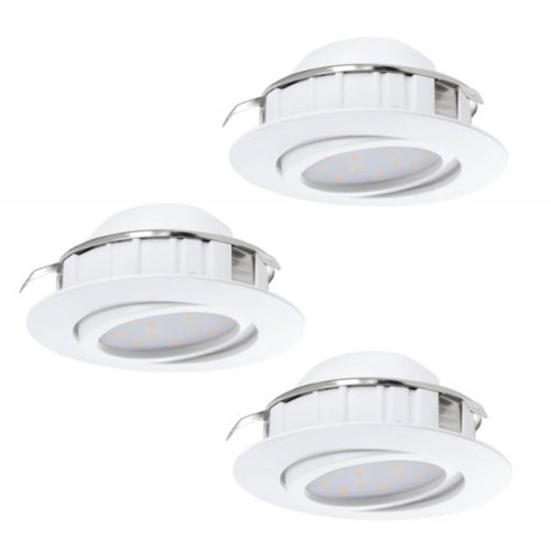 EGLO 95851 PINEDA, beltéri LED-es süllyesztett lámpa, LED foglalattal, MAX 3X6W teljesítménnyel, 3X500lm, 3000 K, fehér / műanyag lámpatest, IP20, cserélhető LED, kapcsoló nélkül