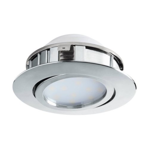 EGLO 95855 PINEDA, beltéri LED-es süllyesztett lámpa, LED foglalattal, MAX 1X6W teljesítménnyel, 500lm, 3000 K, króm / műanyag lámpatest, IP20, cserélhető LED, kapcsoló nélkül