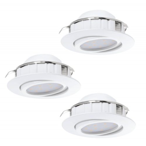 EGLO 95857 PINEDA, beltéri LED-es süllyesztett lámpa, LED foglalattal, MAX 3X6W teljesítménnyel, 3X500lm, 3000 K, fehér / műanyag lámpatest, IP20, cserélhető LED, kapcsoló nélkül