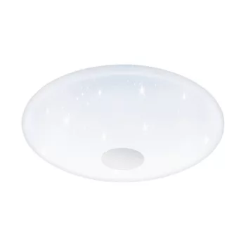   EGLO 95973 VOLTAGO 2, beltéri LED-es fali-mennyezeti lámpa, LED foglalattal, MAX 30W, 3500lm, 2700 K-6500 K, fehér/acél lámpatest, IP20, fehér/kristály hatású műanyag búrával, színhőmérséklet szabályzás távírányítóval,LED nem cserélhető, kapcs nélkül