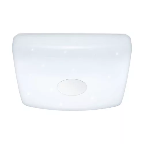EGLO 95975 VOLTAGO 2, beltéri LED-es fali-mennyezeti lámpa, LED foglalattal, MAX 20W, 2200lm, 2700 K-6500 K, fehér/acél lámpatest, IP20, fehér/kristály hatású műanyag búrával, színhőmérséklet szabályzás távírányítóval,LED nem cserélhető, kapcs nélkül