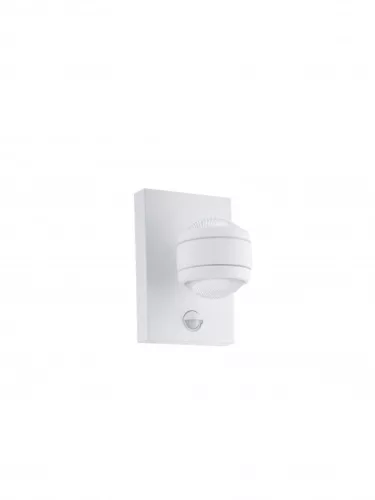 EGLO 96022 SESIMBA 1, kültéri, IP44-es fali lámpa, LED-es foglalattal, MAX 2X3,7W teljesítménnyel, 560 lm, 3000 K, fehér / horganyzott acél lámpatest, mozgásérzékelővel, áttetsző / műanyag búrával, sarokra szerelhető, cserélhető LED