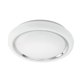   EGLO 96023 CAPASSO, beltéri LED-es fali-mennyezeti lámpa, LED foglalattal, MAX 23W teljesítménnyel, 2500lm, 3000 K, fehér / acél lámpatest, IP20, fehér, króm / műanyag búrával, LED nem cserélhető, kapcsoló nélkül