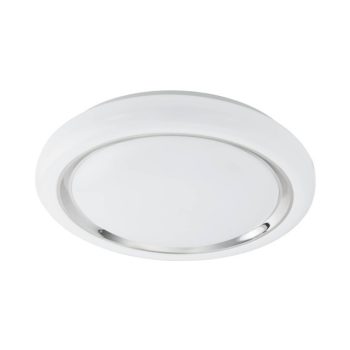   EGLO 96024 CAPASSO, beltéri LED-es fali-mennyezeti lámpa, LED foglalattal, MAX 24W teljesítménnyel, 2600lm, 3000 K, fehér / acél lámpatest, IP20, fehér, króm / műanyag búrával, LED nem cserélhető, kapcsoló nélkül