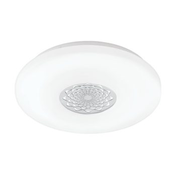   EGLO 96026 CAPASSO 1, beltéri LED-es fali-mennyezeti lámpa, LED foglalattal, MAX 24W teljesítménnyel, 2600lm, 3000 K, fehér / acél lámpatest, IP20, fehér, króm / műanyag búrával, LED nem cserélhető, kapcsoló nélkül