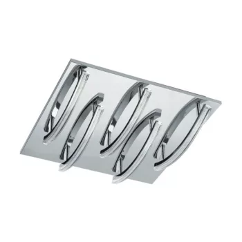   EGLO 96095 PERTINI, beltéri LED-es mennyezeti lámpa, LED foglalattal, MAX 5X4,3W teljesítménnyel, 2500lm, 3000 K, króm / acél, alumínium lámpatest, IP20, áttetsző / műanyag búrával, LED nem cserélhető, kapcsoló nélkül